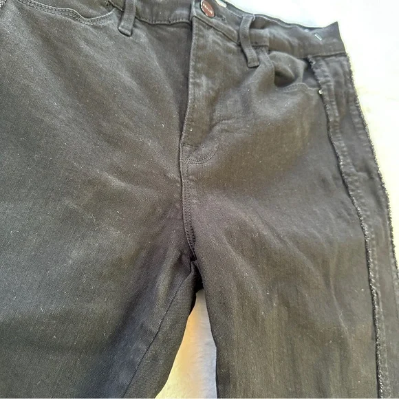 Frame Le High Skinny Black Raw Hem in Film Noir Size 28 - Picture 5 of 10